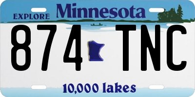 MN license plate 874TNC