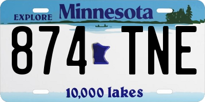 MN license plate 874TNE