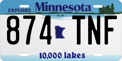 MN license plate 874TNF