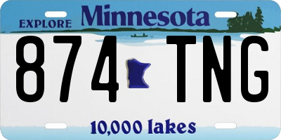 MN license plate 874TNG