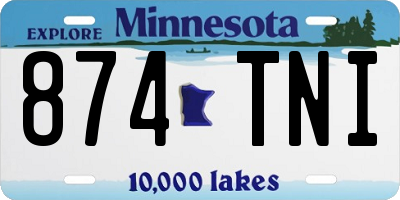 MN license plate 874TNI