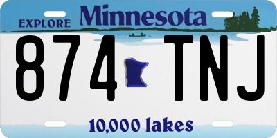 MN license plate 874TNJ