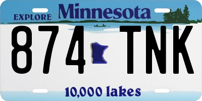 MN license plate 874TNK