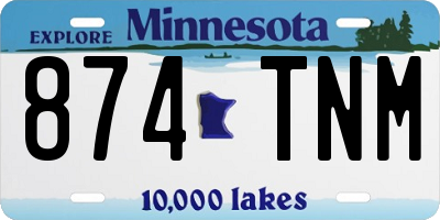MN license plate 874TNM