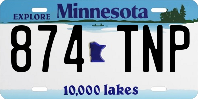 MN license plate 874TNP