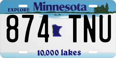 MN license plate 874TNU