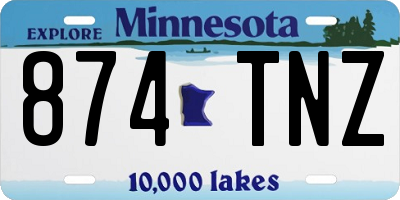 MN license plate 874TNZ