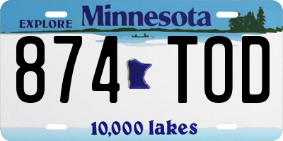 MN license plate 874TOD