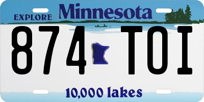 MN license plate 874TOI