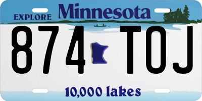 MN license plate 874TOJ