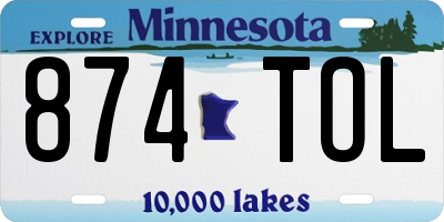 MN license plate 874TOL
