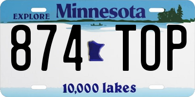 MN license plate 874TOP