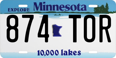 MN license plate 874TOR