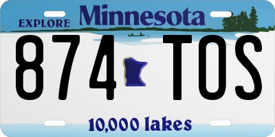 MN license plate 874TOS