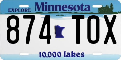 MN license plate 874TOX