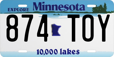 MN license plate 874TOY