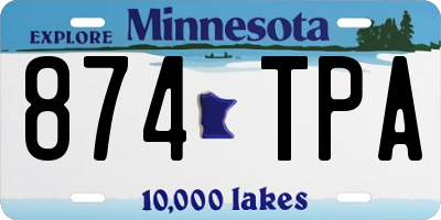 MN license plate 874TPA