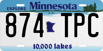 MN license plate 874TPC