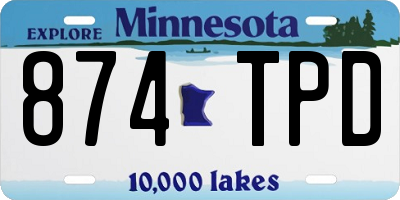 MN license plate 874TPD