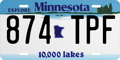 MN license plate 874TPF