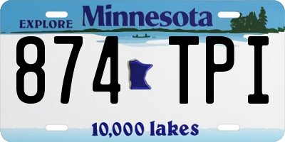 MN license plate 874TPI