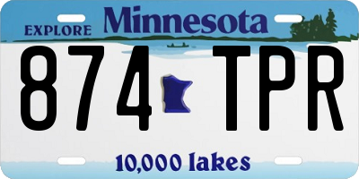 MN license plate 874TPR