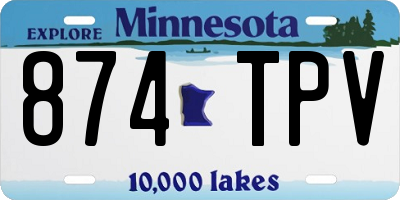 MN license plate 874TPV