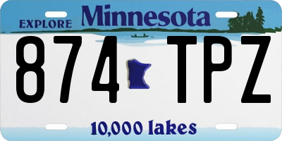MN license plate 874TPZ