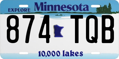 MN license plate 874TQB