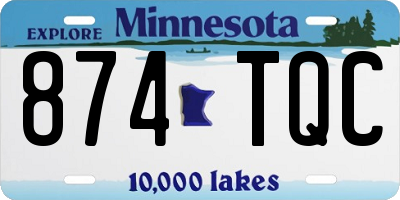 MN license plate 874TQC