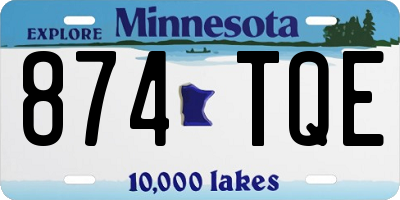 MN license plate 874TQE