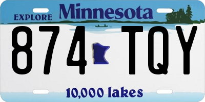 MN license plate 874TQY
