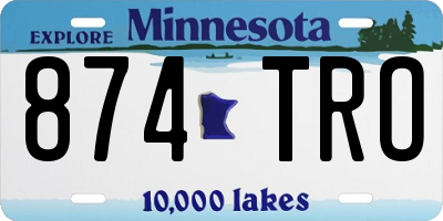 MN license plate 874TRO