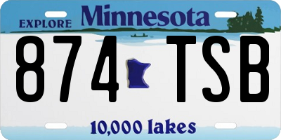 MN license plate 874TSB