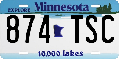 MN license plate 874TSC