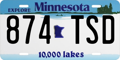 MN license plate 874TSD