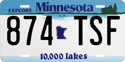 MN license plate 874TSF