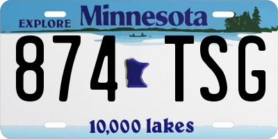 MN license plate 874TSG
