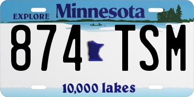 MN license plate 874TSM