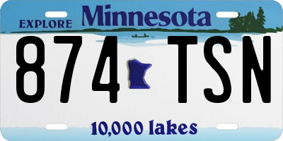 MN license plate 874TSN