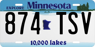 MN license plate 874TSV