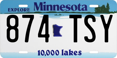 MN license plate 874TSY