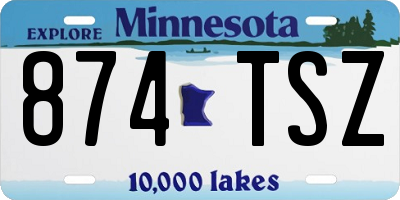 MN license plate 874TSZ