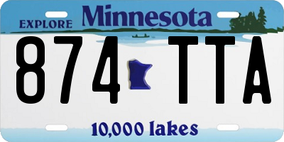 MN license plate 874TTA