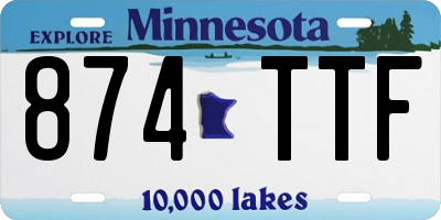 MN license plate 874TTF