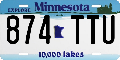 MN license plate 874TTU