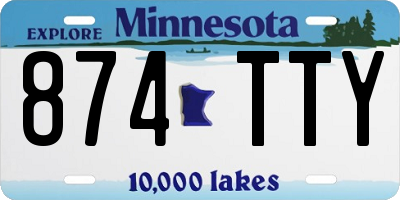 MN license plate 874TTY