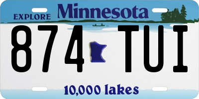 MN license plate 874TUI