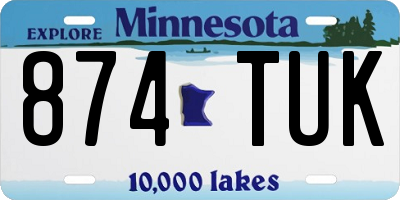 MN license plate 874TUK