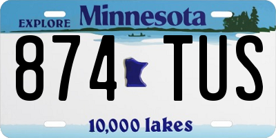 MN license plate 874TUS